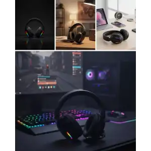 AsilTech Gaming Headset Kablosuz Bluetooth 40MM Sürücülü Mikrofonlu Oyuncu Kulaklığı