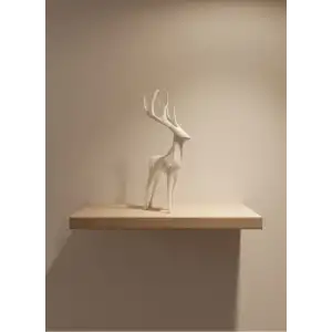 AsilTech Geyik Figürü Beyaz Modern Salon ve Raf Dekoru