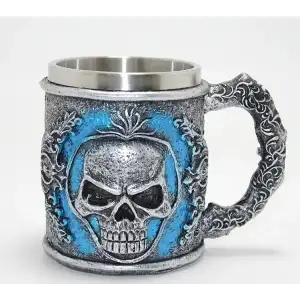 AsilTech Grim Reaper Azrail Kabartmalı 3D Tasarım Çelik Kupa Bardak