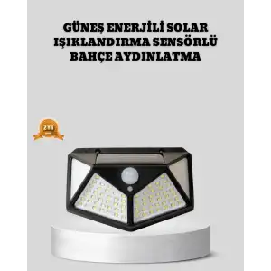 AsilTech Güneş Enerjili Aydınlatma 100 LED Sensörlü Solar Dış Mekan Lamba