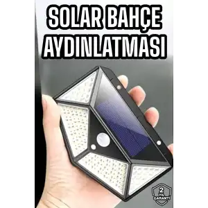 AsilTech Güneş Enerjili Bahçe Aydınlatma Lambası Solar 100 Led Lamba
