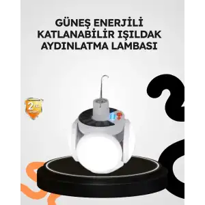 AsilTech Güneş Enerjili Katlanabilir 5 Kanatlı Solar Bahçe Lambası