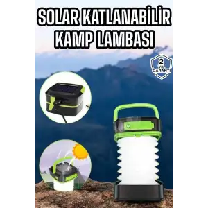 AsilTech Güneş Enerjili Led Lamba Kamp Lambası Katlanabilir Lamba USB Şarjlı