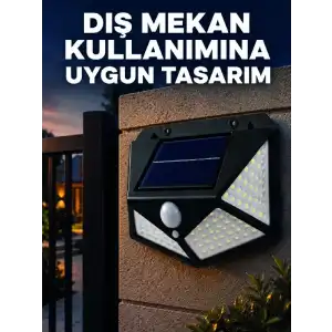 AsilTech Güneş Enerjisi ile Şarj Olan Hareket Sensörlü 3 Modlu LED Dış Mekan Duvar Aydınlatması