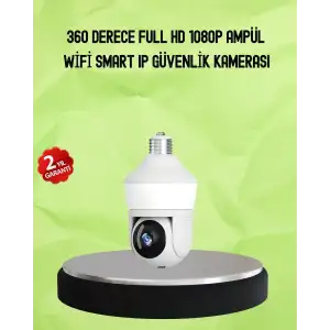 AsilTech Hareket Algılamalı 360° Wi-Fi Akıllı Ampül Kamera