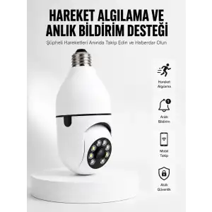 AsilTech Hareket Algılamalı Kablosuz Akıllı Ev Güvenlik Kamerası Yeni Nesil