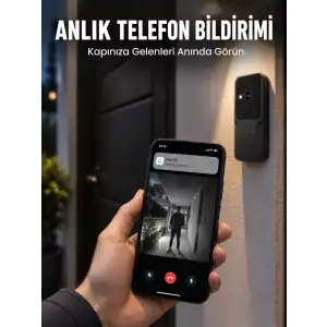 AsilTech HD Kameralı Akıllı Kapı Zili | Çift Yönlü Sesli Wi-Fi Görüntülü Kapı Zili