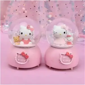 AsilTech Hello Kitty Işıklı Müzikli Kar Küresi Orta Boy Model 4
