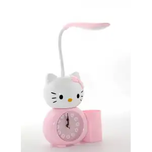 AsilTech Hello Kitty Masa Lambası Saat Ve Kalemlik