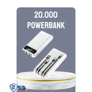 AsilTech Hızlı Şarj Destekli 20.000mAh Powerbank USB Type-C Lightning LCD