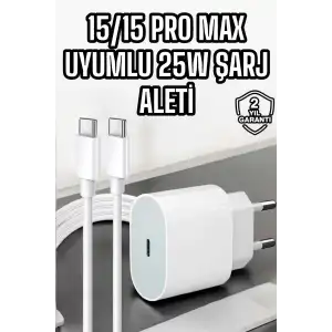 AsilTech İOS Uyumlu Type-C Girişli Hızlı Şarj 15/15 Pro Max Adaptör ve Kablosu