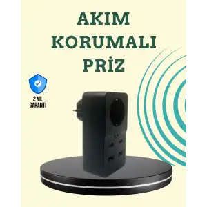 AsilTech Isıya Dayanıklı PC Gövdeli Akım Korumalı Priz 4 USB