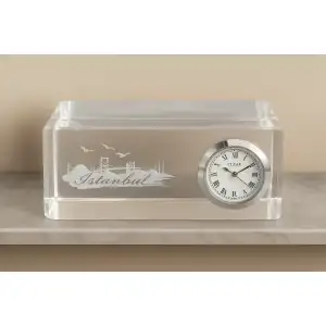 AsilTech İstanbul Tasarımlı Kristal Saatli Biblo