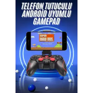 AsilTech Joystik Gamepad Bluetooth Telefon Tutucu Oyun Kolu Telefon Android Uyumlu