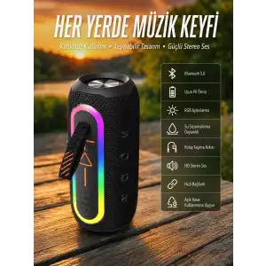 AsilTech Kablosuz Bluetooth Hoparlör Taşınabilir Çoklu Bağlantılı Özelliği