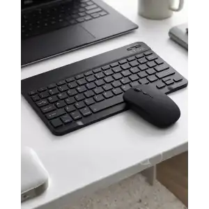 AsilTech Kablosuz Bluetooth Klavye Mouse Seti Wireless Sessiz İnce Tasarım Çoklu Uyumlu
