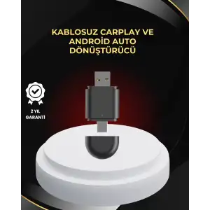 AsilTech Kablosuz CarPlay ve Android Auto Dönüştürücü – USB-A & Type-C Girişli Akıllı Adaptör