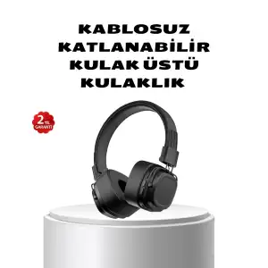 AsilTech Kablosuz Kulak Üstü Bluetooth Kulaklık Güçlü Bas ve Katlanabilir Tasarım