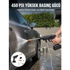 AsilTech Kablosuz Taşınabilir Basınçlı Yıkama Tabancası Köpük Şişeli