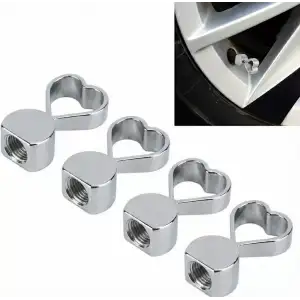 AsilTech Kalpli Alüminyum Sibop Kapağı 4lü Set Krom