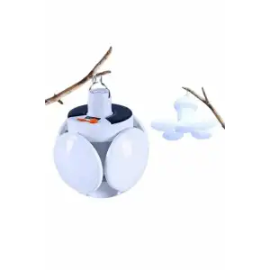 AsilTech Kamp Lambası Güneş Enerjili Solar 5 Kanatlı Katlanır Lamba Karavan