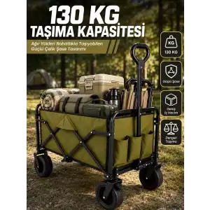 AsilTech Kamp, Piknik, Plaj ve Alışveriş İçin Çok Amaçlı Katlanabilir Wagon