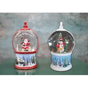 AsilTech Kardan Adam Ve Noel Babalı Işıklı Müzikli Kar Küresi