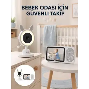 AsilTech Karşılıklı Sesli Bebek Kamerası 4x Zoom Sıcaklık Sensörlü Yeni Nesil