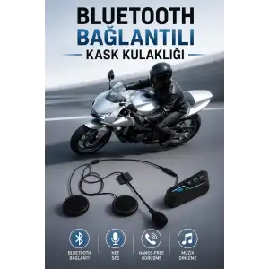 AsilTech Kask Kulaklığı Motosiklet Intercom Interkom Dinleme Konuşma Özellikli Su Geçirmez