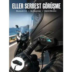 AsilTech Kask Kulaklığı Motosiklet Intercom Interkom Dinleme Konuşma Özellikli Su Geçirmez