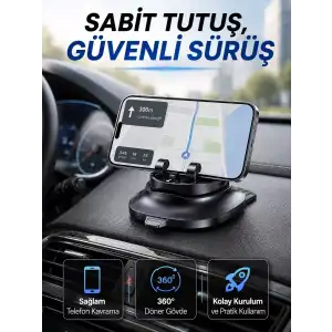 AsilTech Katlanabilir Araç İçi Telefon Tutucu Gizli Numaratörlü Telefon Standı