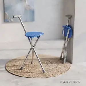 AsilTech Katlanabilir Baston Sandalye - Oturaklı - 88 cm