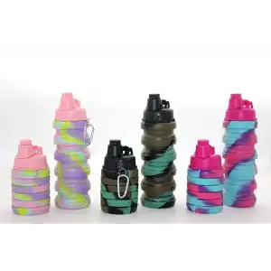 AsilTech Katlanabilir Portatif Silikon Su Şişesi 500 Ml Model 2