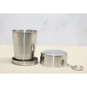 AsilTech Katlanabilir Tekli Paslanmaz Çelik Shot Bardak 7 cm