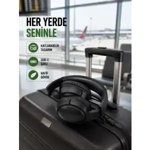 AsilTech Katlanabilir USB-C Şarjlı Bluetooth Kulaklık