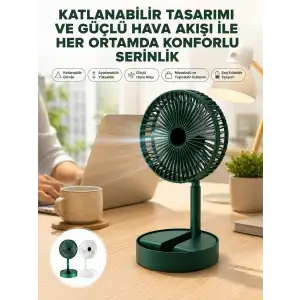 AsilTech Katlanabilir Usb Şarjlı Masaüstü Soğutucu Mini Fan Telefon Tutucu