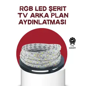 AsilTech Kendinden Yapışkanlı LED Şerit Televizyon Aydınlatması 2mt