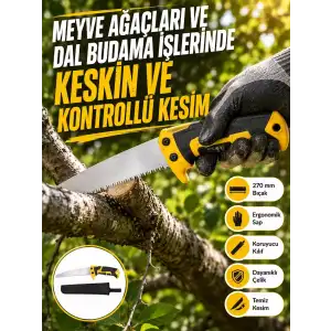 AsilTech Kılıflı Budama Bahçe Testeresi 270 mm Düz Bıçaklı