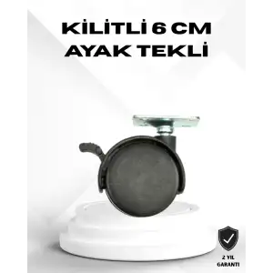 AsilTech Kilitli 6 cm Masa Ayağı Tekli Döner Tekerlek