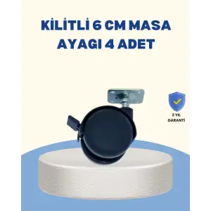 AsilTech Kilitli Mobilya Tekerleği 6 cm 4’lü Kolay Kurulum