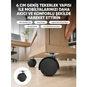 AsilTech Kilitsiz 6 cm Tekerlek Ayak Tek Adet