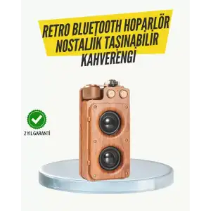 AsilTech Klasik Görünümlü Bluetooth Hoparlör 360 Derece Stereo ve FM Radyo