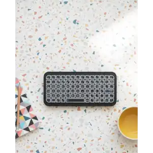 AsilTech Kompakt Siyah RGB Işıklı Bluetooth Mini Klavye