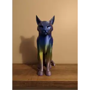 AsilTech Koyu Rainbow Kedi Biblo Modern Salon ve Raf Dekoru