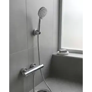 AsilTech Krem Duş Başlığı Seti 4 Kademeli El Duşu Spiral Hortumlu Banyo Seti