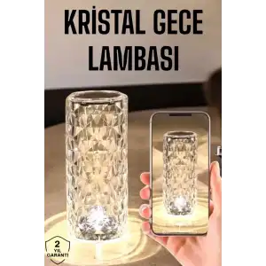 AsilTech Kristal Dokunmatik Ve Kumandalı Masa Ve Gece lambası