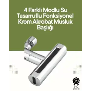 AsilTech Krom Musluk Başlığı | 4ü 1 Arada Su Çıkışı | Kolay Montajlı