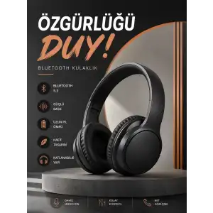 AsilTech Kulak Üstü Bluetooth Kulaklık Ayarlanabiilir Uzun Pil Ömrü Kablosuz 5.0 Bluetooth