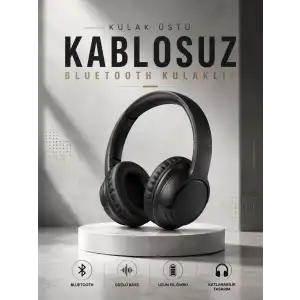 AsilTech Kulak Üstü Kablosuz Bluetooth Kulaklık Yüksek Ses Kaliteli ANC Özelliği