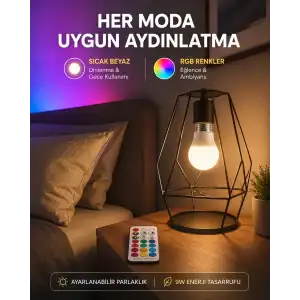 AsilTech Kumanda Destekli Çok Renkli Akıllı LED Ampul Yeni Nesil